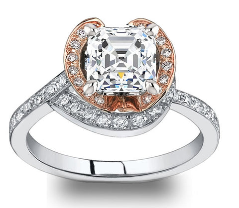 1.30ct (6.5mm) Asscher  14K White Gold Camille Couture Engagement Ring