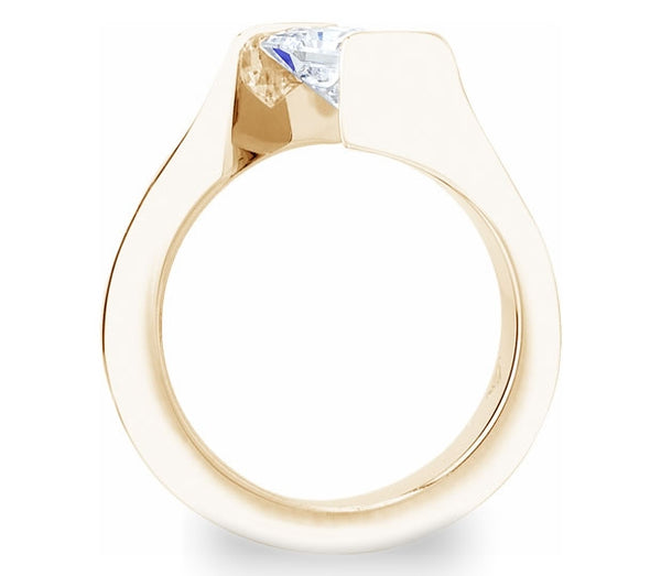 1.30ct (6.0mm) Princess  14K Yellow Gold Princess Tension Engagement Ring