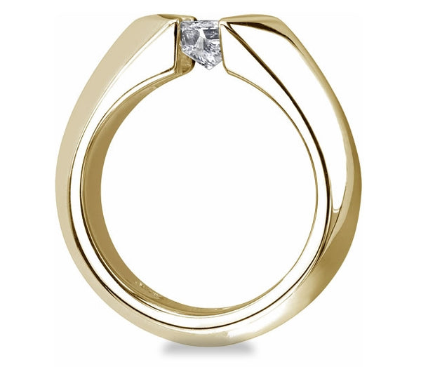 1.30ct (6.0mm) Princess  14K Yellow Gold Princess Tension Engagement Ring