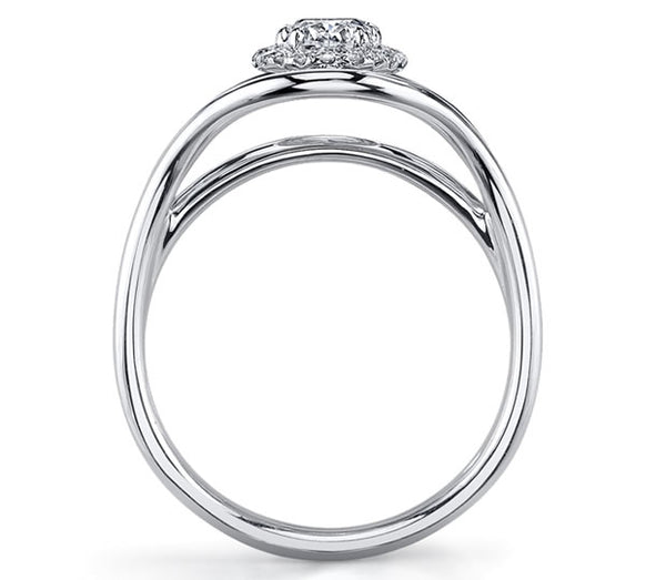 0.90ct (7.0x5.0mm) Oval  14K White Gold Diane's Tiara Halo Solitaire