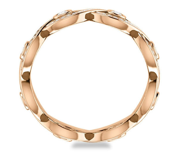 14K Rose Gold Round Accented Eternity Band (0.7ctw)