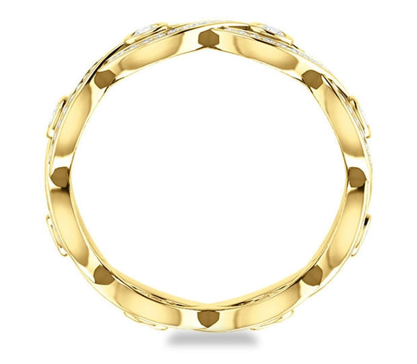 14K Yellow Gold Round Accented Eternity Band (0.7ctw)