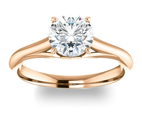 1.00ct (6.5mm) Round  14K Rose Gold Solitaire Engagement Ring