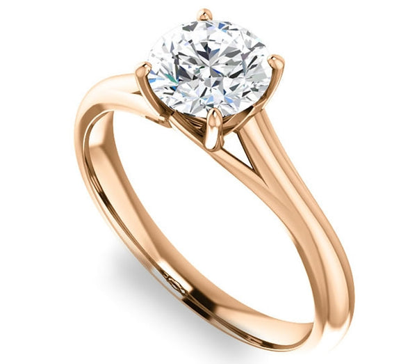 1.00ct (6.5mm) Round  14K Rose Gold Solitaire Engagement Ring