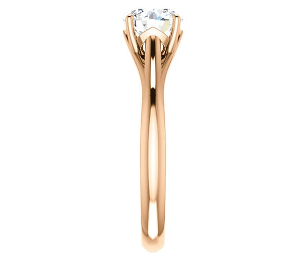 1.00ct (6.5mm) Round  14K Rose Gold Solitaire Engagement Ring