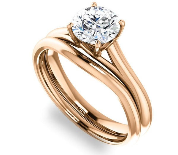 1.00ct (6.5mm) Round  14K Rose Gold Solitaire Engagement Ring