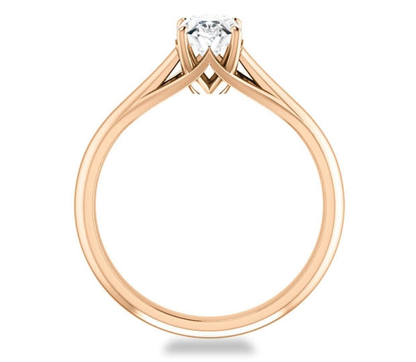 0.90ct (7.0x5.0mm) Oval  14K Rose Gold Solitaire Engagement Ring