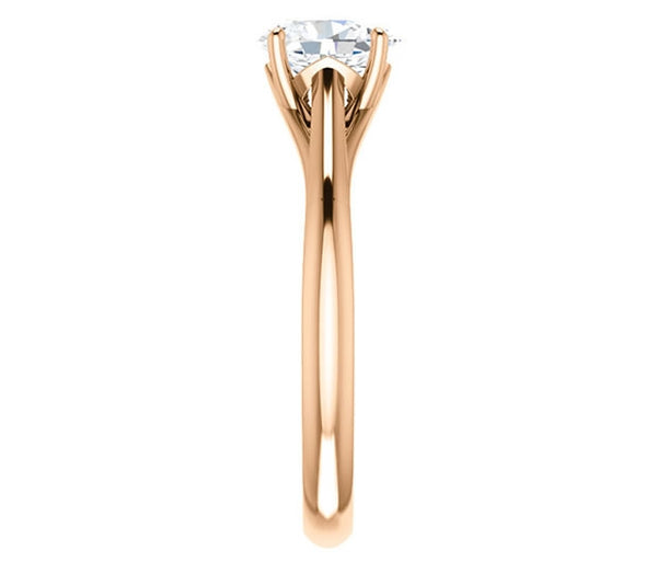 0.90ct (7.0x5.0mm) Oval  14K Rose Gold Solitaire Engagement Ring