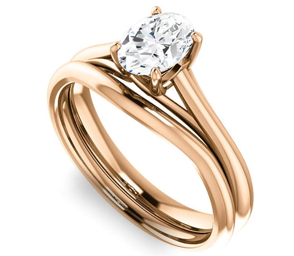 0.90ct (7.0x5.0mm) Oval  14K Rose Gold Solitaire Engagement Ring