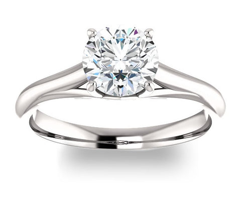 1.00ct (6.5mm) Round  14K White Gold Solitaire Engagement Ring