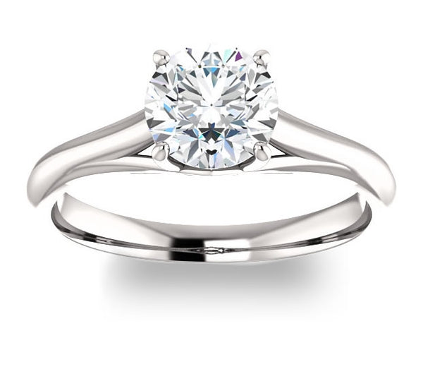 1.90ct (8.0mm) Round Moissanite Platinum Solitaire Engagement Ring