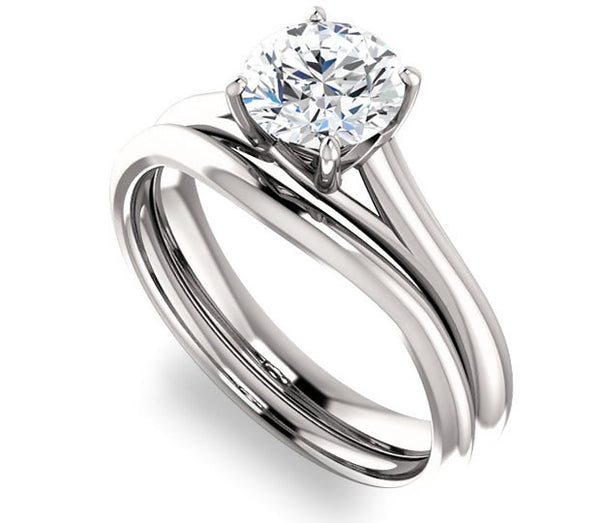 0.75ct (6.0mm) Round Moissanite Platinum Solitaire Engagement Ring