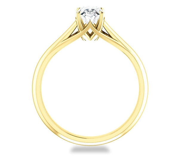 0.90ct (7.0x5.0mm) Oval  14K Yellow Gold Solitaire Engagement Ring