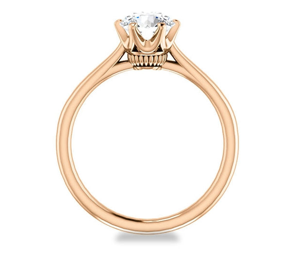 1.00ct (6.5mm) Round  14K Rose Gold 6 Prong Solitaire Engagement Ring