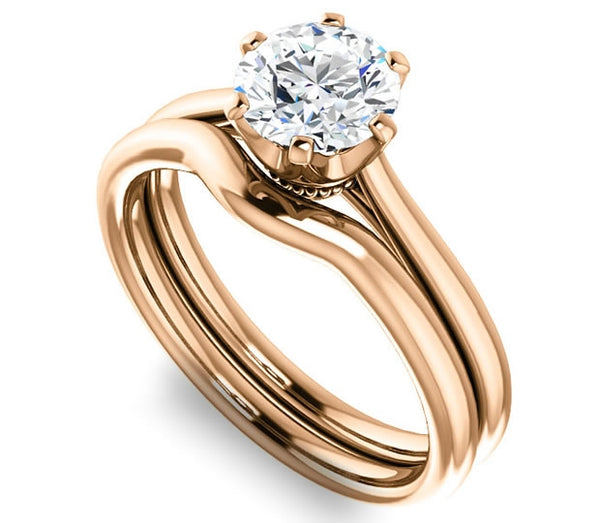 1.00ct (6.5mm) Round  14K Rose Gold 6 Prong Solitaire Engagement Ring