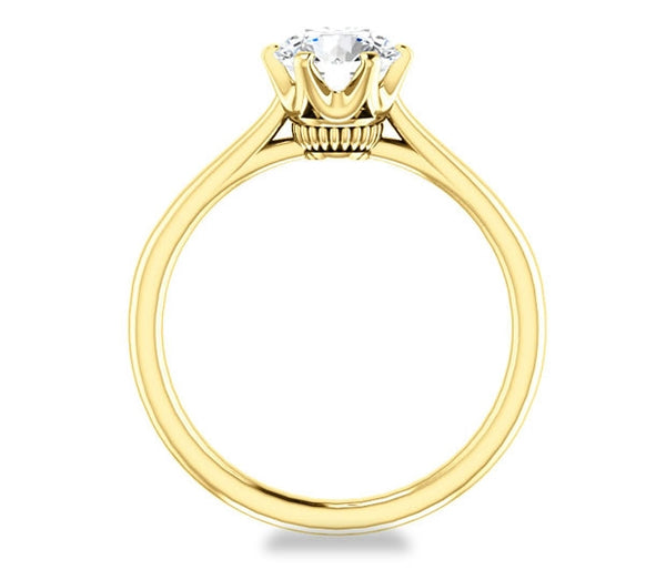 1.00ct (6.5mm) Round  14K Yellow Gold 6 Prong Solitaire Engagement Ring