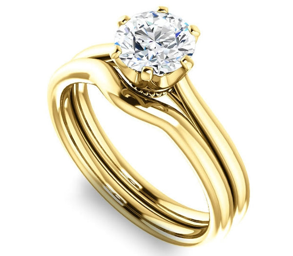 1.00ct (6.5mm) Round  14K Yellow Gold 6 Prong Solitaire Engagement Ring