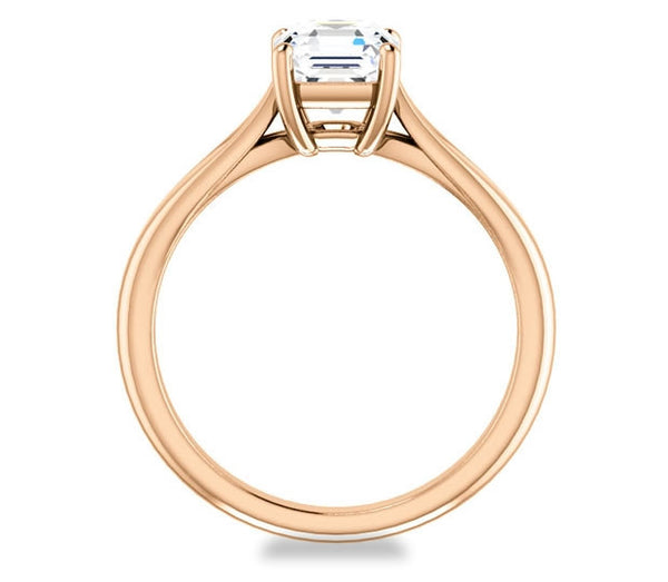 1.30ct (6.5mm) Asscher  14K Rose Gold Solitaire Engagement Ring