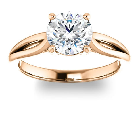 1.00ct (6.5mm) Round  14K Rose Gold Solitaire Engagement Ring