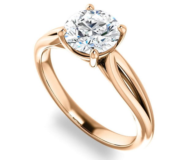 1.00ct (6.5mm) Round  14K Rose Gold Solitaire Engagement Ring