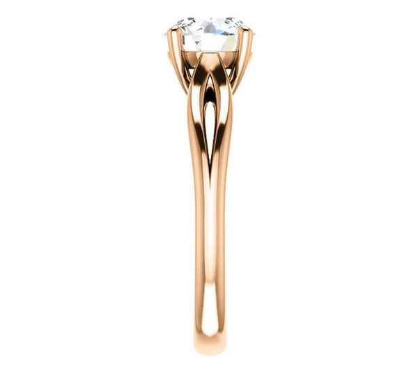 1.00ct (6.5mm) Round  14K Rose Gold Solitaire Engagement Ring