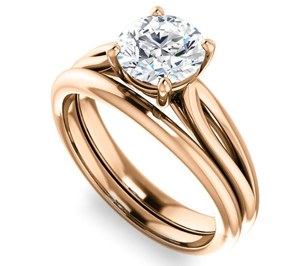 1.00ct (6.5mm) Round  14K Rose Gold Solitaire Engagement Ring