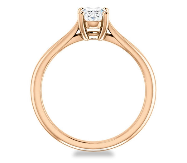 0.90ct (7.0x5.0mm) Oval  14K Rose Gold Solitaire Engagement Ring