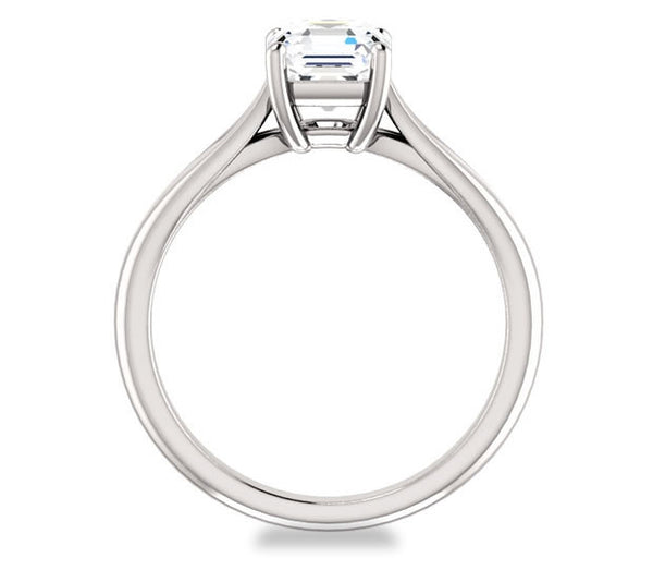 1.30ct (6.5mm) Asscher  14K White Gold Solitaire Engagement Ring