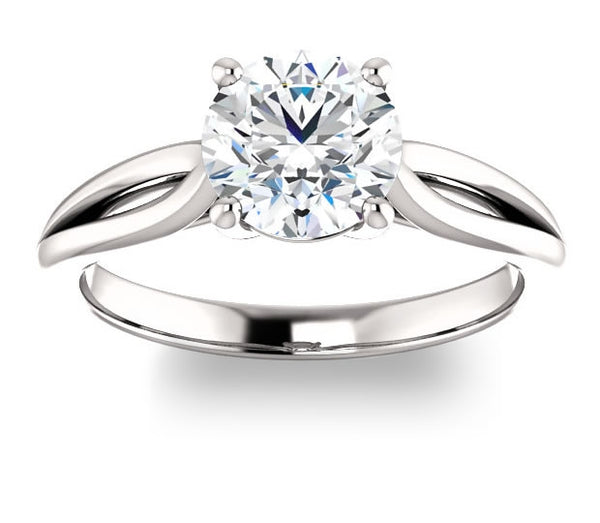 1.00ct (6.5mm) Round  14K White Gold Solitaire Engagement Ring