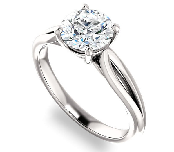 1.00ct (6.5mm) Round  14K White Gold Solitaire Engagement Ring