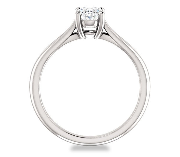 0.90ct (7.0x5.0mm) Oval  14K White Gold Solitaire Engagement Ring