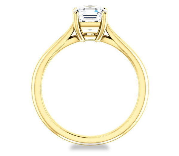 1.30ct (6.5mm) Asscher  14K Yellow Gold Solitaire Engagement Ring