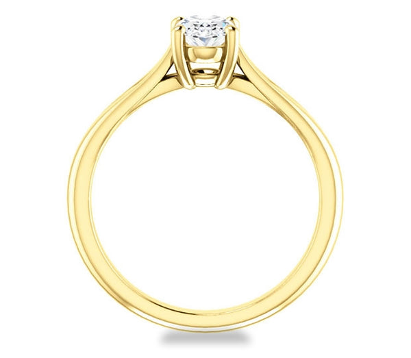 0.90ct (7.0x5.0mm) Oval  14K Yellow Gold Solitaire Engagement Ring