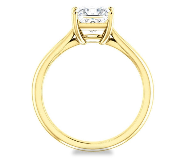 1.30ct (6.0mm) Princess  14K Yellow Gold Solitaire Engagement Ring