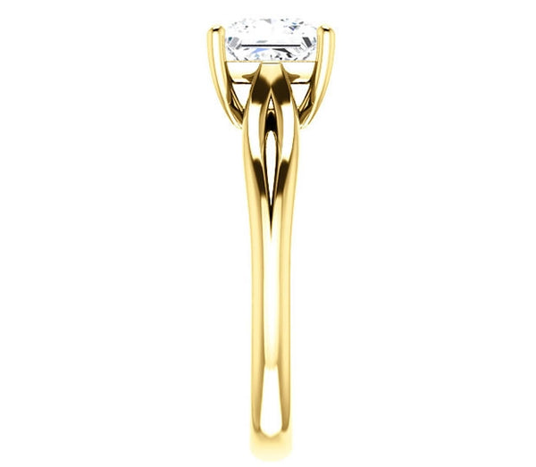 1.30ct (6.0mm) Princess  14K Yellow Gold Solitaire Engagement Ring