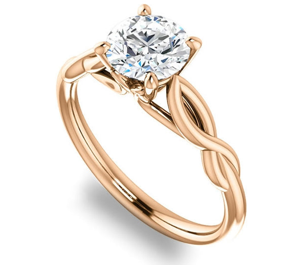 1.00ct (6.5mm) Round  14K Rose Gold Solitaire Engagement Ring