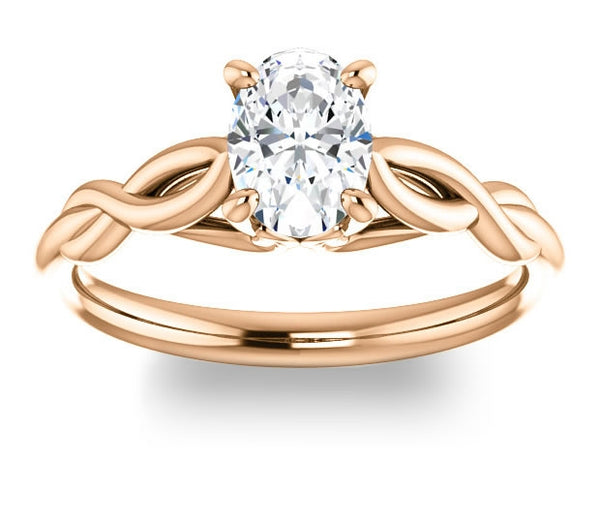 0.90ct (7.0x5.0mm) Oval  14K Rose Gold Solitaire Engagement Ring