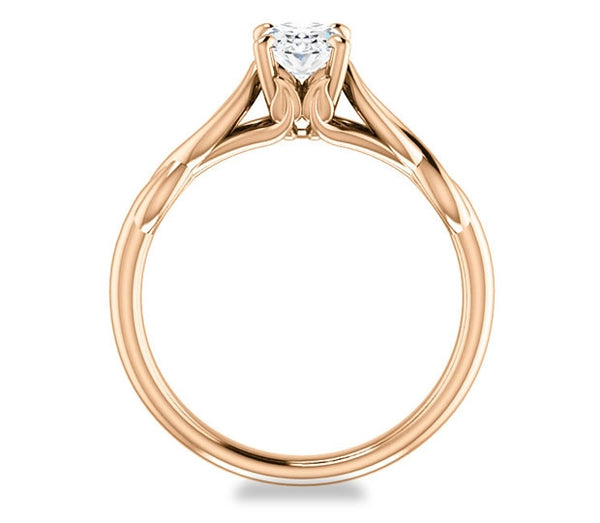 0.90ct (7.0x5.0mm) Oval  14K Rose Gold Solitaire Engagement Ring