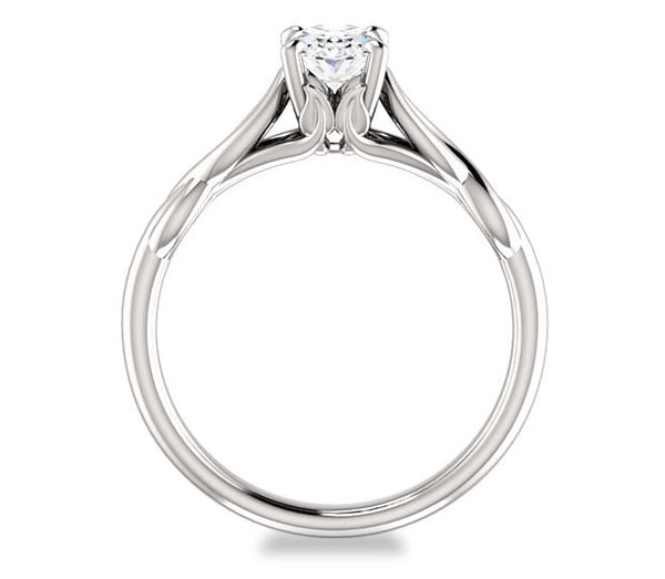 0.90ct (7.0x5.0mm) Oval  14K White Gold Solitaire Engagement Ring