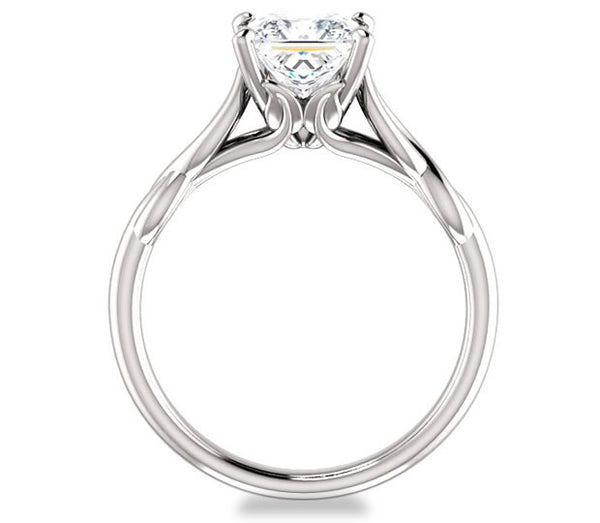 1.30ct (6.0mm) Princess  14K White Gold Solitaire Engagement Ring