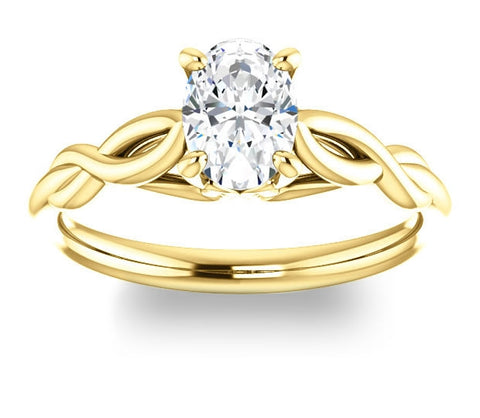 0.90ct (7.0x5.0mm) Oval  14K Yellow Gold Solitaire Engagement Ring