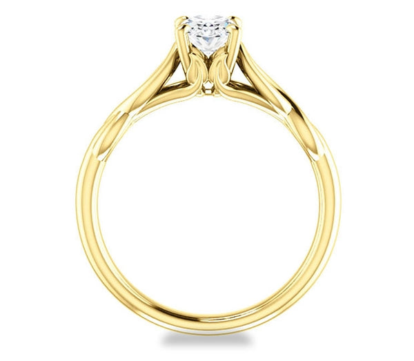 0.90ct (7.0x5.0mm) Oval  14K Yellow Gold Solitaire Engagement Ring