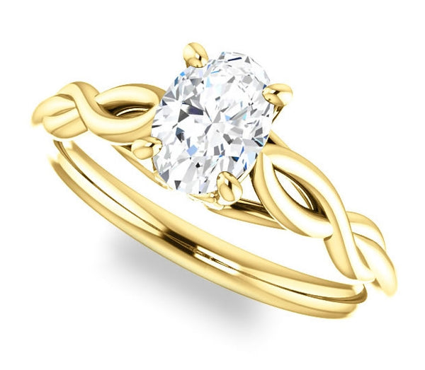 0.90ct (7.0x5.0mm) Oval  14K Yellow Gold Solitaire Engagement Ring