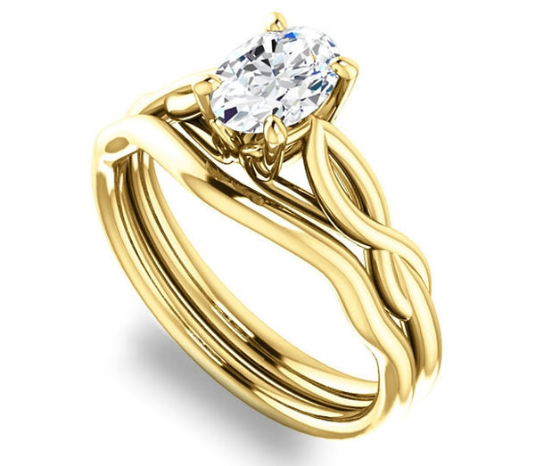 0.90ct (7.0x5.0mm) Oval  14K Yellow Gold Solitaire Engagement Ring