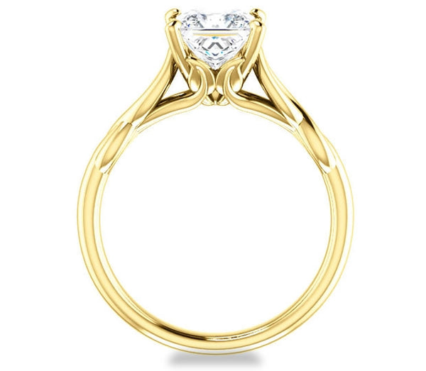 1.30ct (6.0mm) Princess  14K Yellow Gold Solitaire Engagement Ring