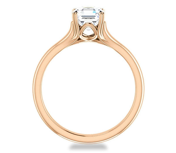 1.30ct (6.5mm) Asscher  14K Rose Gold Solitaire Engagement Ring