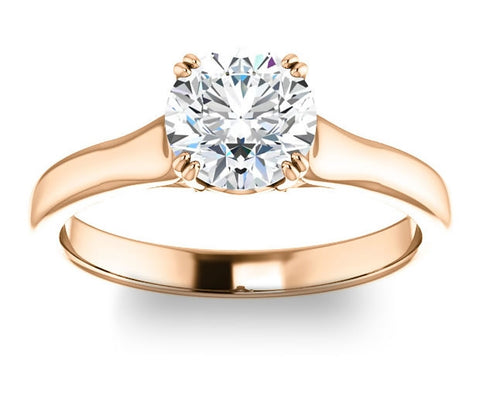 1.00ct (6.5mm) Round  14K Rose Gold Solitaire Engagement Ring