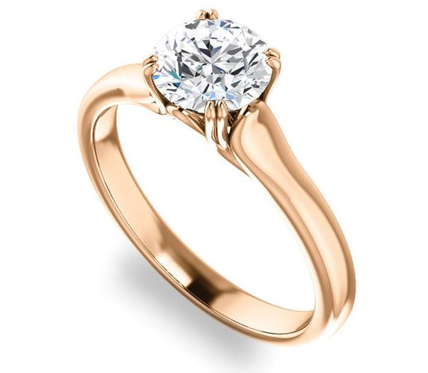 1.00ct (6.5mm) Round  14K Rose Gold Solitaire Engagement Ring