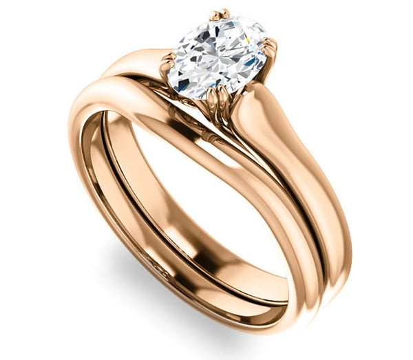 0.90ct (7.0x5.0mm) Oval  14K Rose Gold Solitaire Engagement Ring