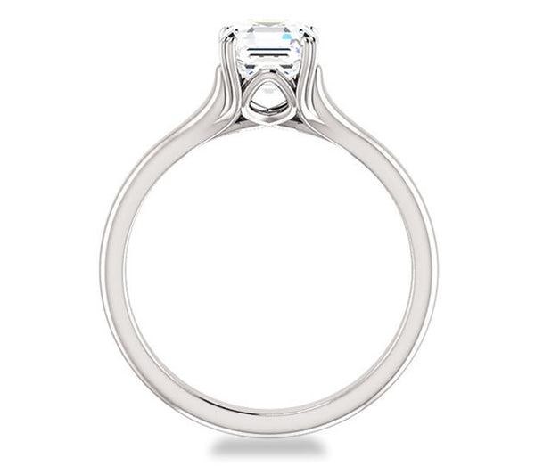 1.30ct (6.5mm) Asscher  14K White Gold Solitaire Engagement Ring